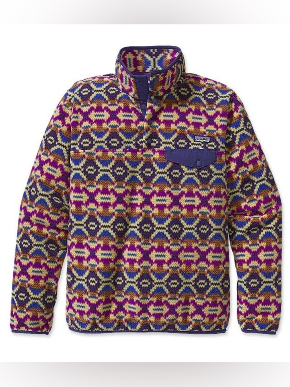 Patagonia Synchilla Aberdeen blue butterfly geometric women’s size small
